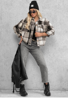 Nohavice džínosové mom fit Casual Autumn sivé