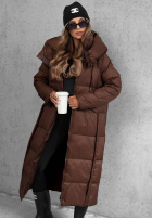 Długa puchowa Bunda s kapucňou Want Winter čierna
