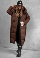 Długa puchowa Bunda s kapucňou Want Winter čierna