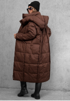 Długa puchowa Bunda s kapucňou Want Winter čierna