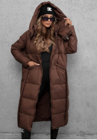 Długa puchowa Bunda s kapucňou Want Winter čierna