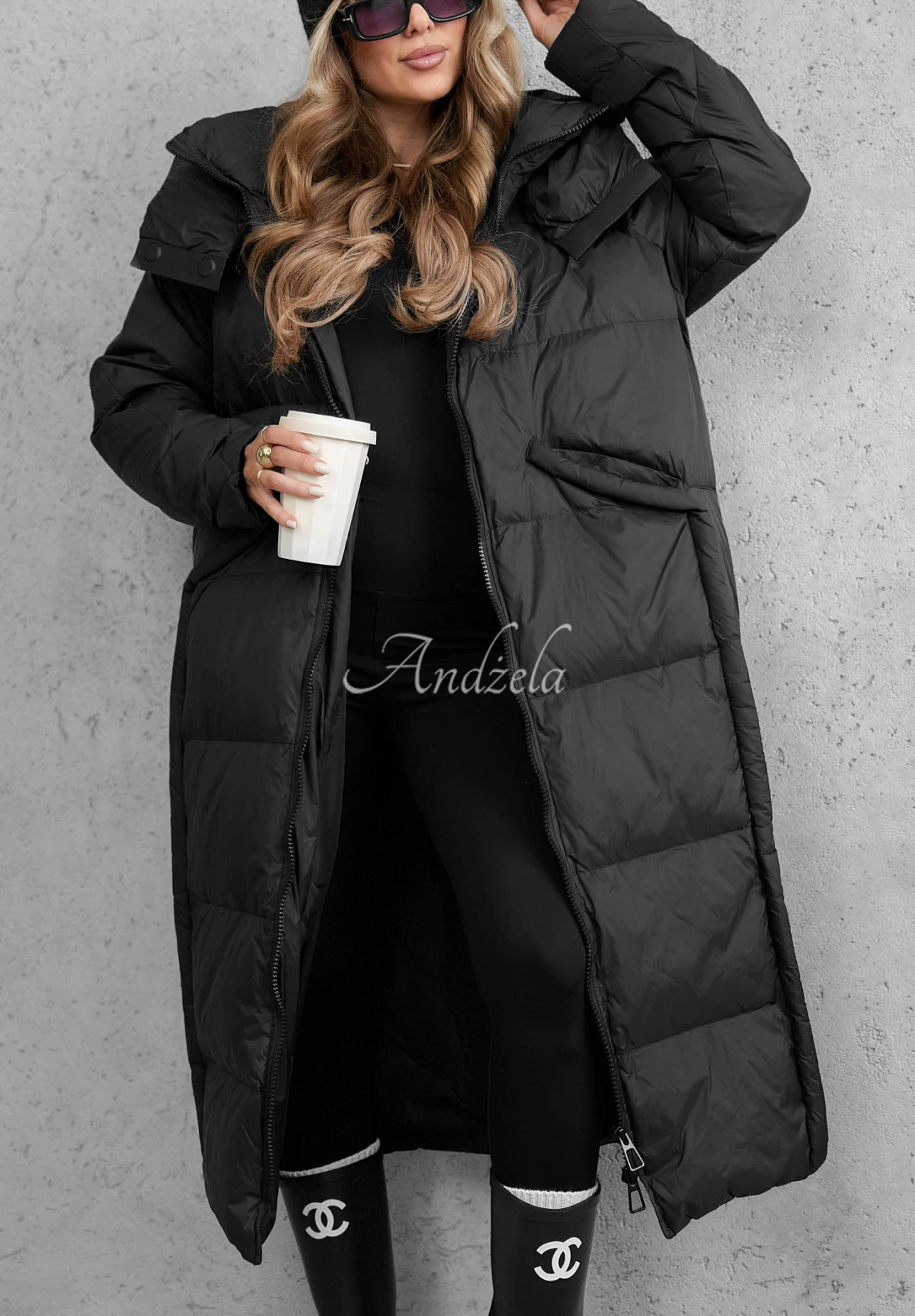 Dlhá páperová bunda s kapucňou Want Winter čierna