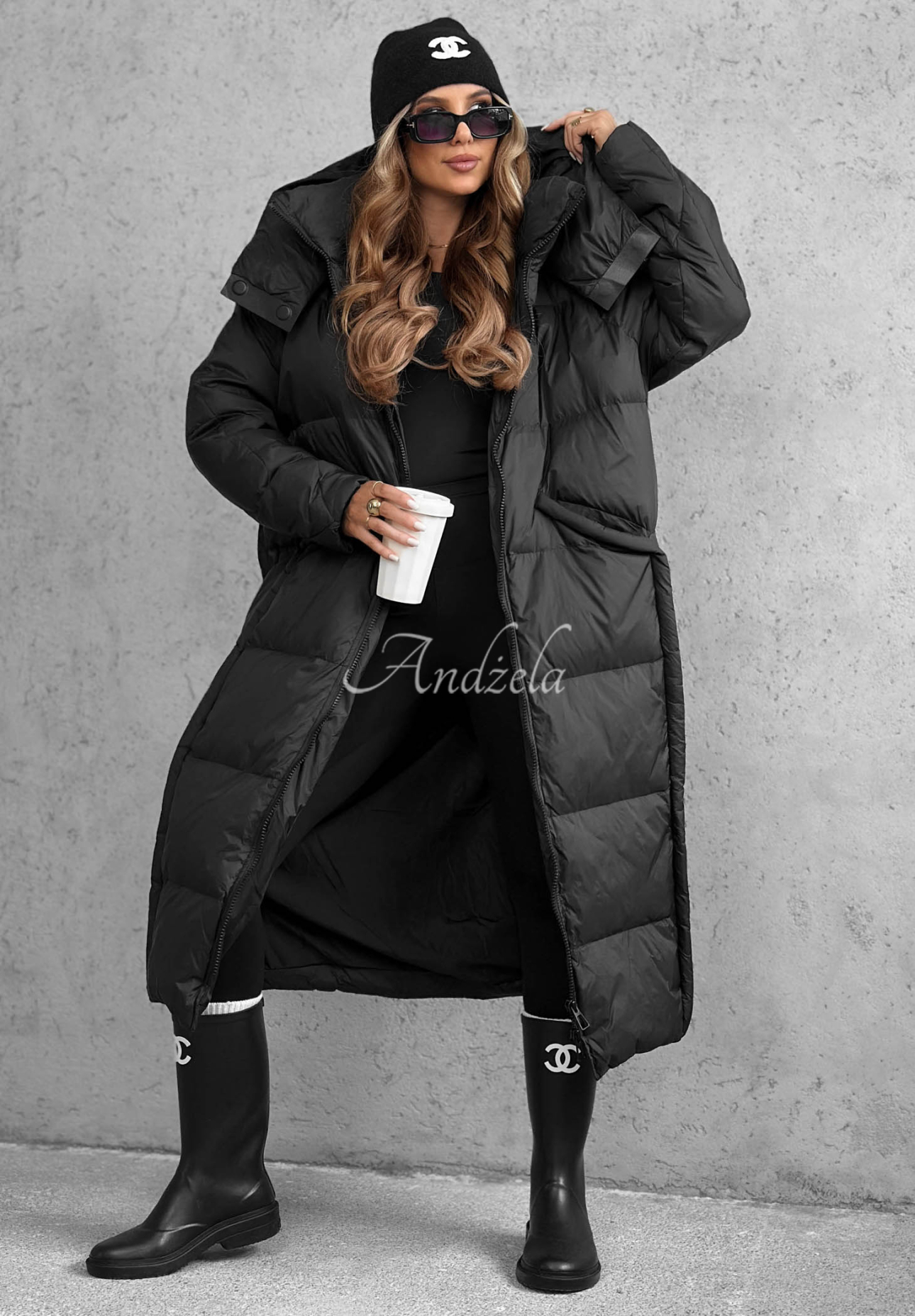 Dlhá páperová bunda s kapucňou Want Winter čierna