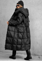 Długa puchowa Bunda s kapucňou Want Winter čierna