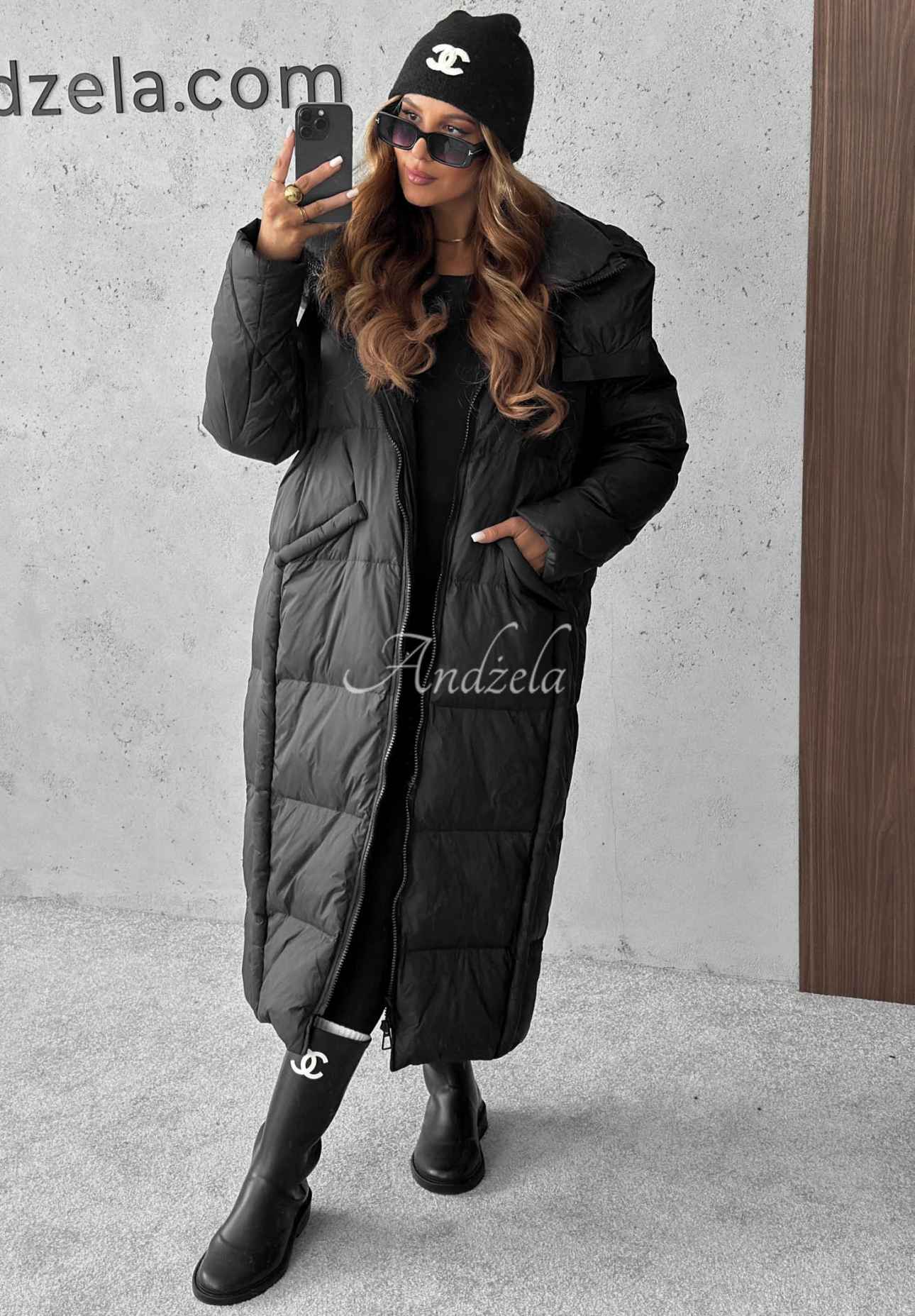 Dlhá páperová bunda s kapucňou Want Winter čierna