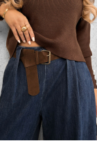 Nohavice džínosové wide leg z paskiem Amber Chapter modré