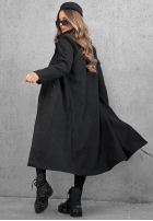 Dlhý Kabát oversize z kołnierzem Cinnamon Street čokoládový