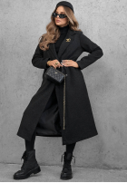 Dlhý Kabát oversize z kołnierzem Cinnamon Street čokoládový