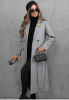 Dlhý Kabát oversize z kołnierzem Cinnamon Street čokoládový