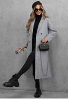 Dlhý Kabát oversize z kołnierzem Cinnamon Street čokoládový