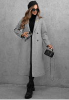 Dlhý Kabát oversize z kołnierzem Cinnamon Street čokoládový
