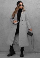 Dlhý Kabát oversize z kołnierzem Cinnamon Street čokoládový