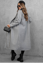 Dlhý Kabát oversize z kołnierzem Cinnamon Street čokoládový