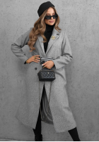Dlhý Kabát oversize z kołnierzem Cinnamon Street čokoládový
