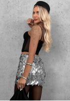 Cekinowa Sukňa mini Shimmer Darling strieborná