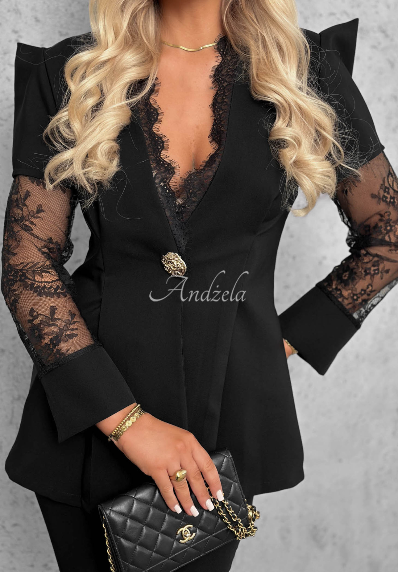 Elegantná súprava s čipkou Noir Elegance čierne