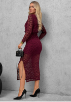 Koronkowa Šaty maxi z marszczeniami Lace Affair čierna