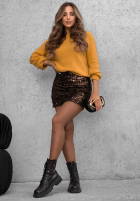 Cekinowa Sukňa mini Sequin Magic čokoládová