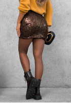 Cekinowa Sukňa mini Sequin Magic čokoládová