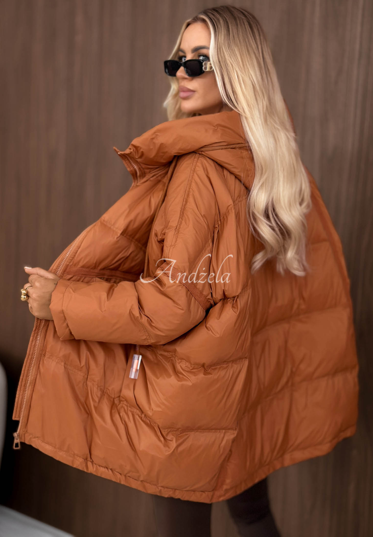 Páperová bunda s kapucňou Coldest Of Times ruda