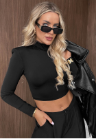 Krátka Blúzka longsleeve Sassy Muse čierna