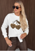 Mikina z wisienkami Chic Cherries Biela