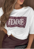 Bawełniany Tričko z nadrukiem Femme Biela