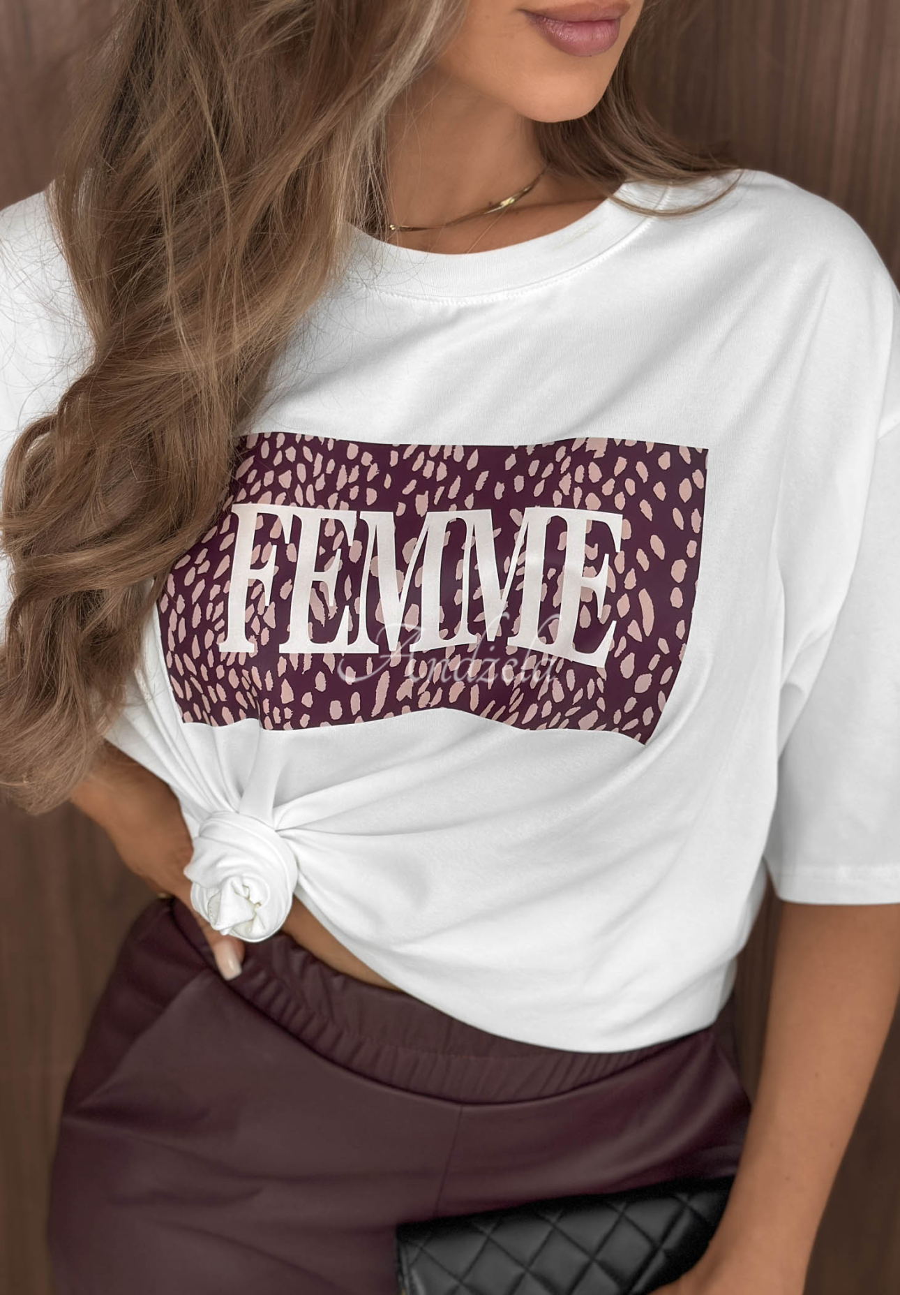 Bavlnené tričko s potlačou Femme Biela