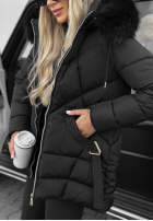 Długa Prešívaná Bunda z futerkiem Snow Babe béžová