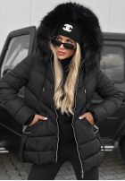 Długa Prešívaná Bunda z futerkiem Snow Babe béžová