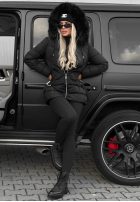 Długa Prešívaná Bunda z futerkiem Snow Babe béžová