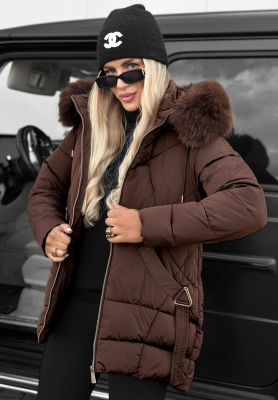 Prešívaná bunda s kožušinou Snow Babe čokoládová