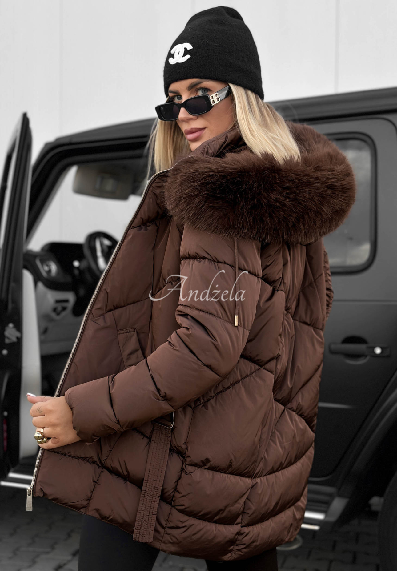 Prešívaná bunda s kožušinou Snow Babe čokoládová