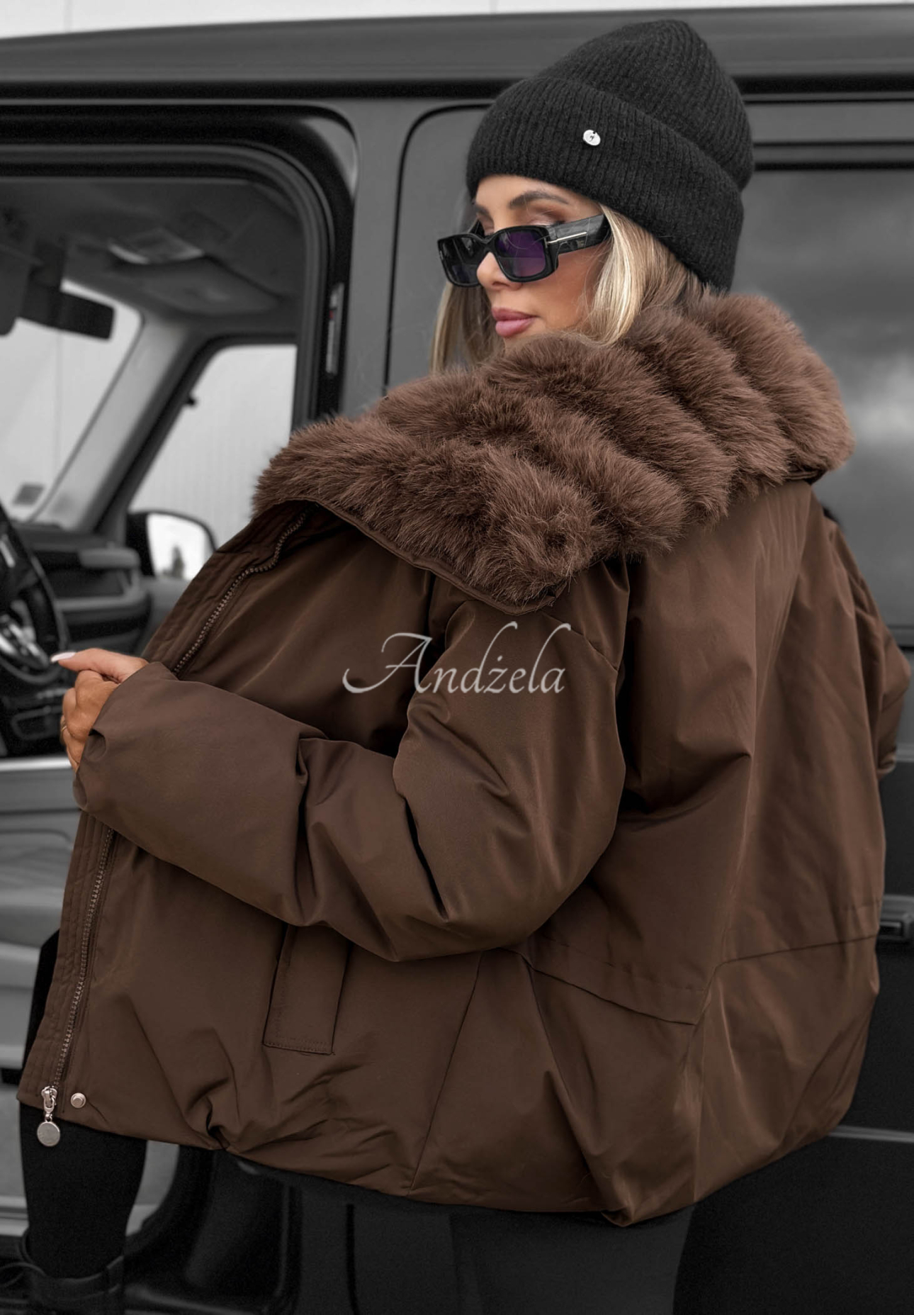 Bunda parka s kožušinou Pine Path čokoládová
