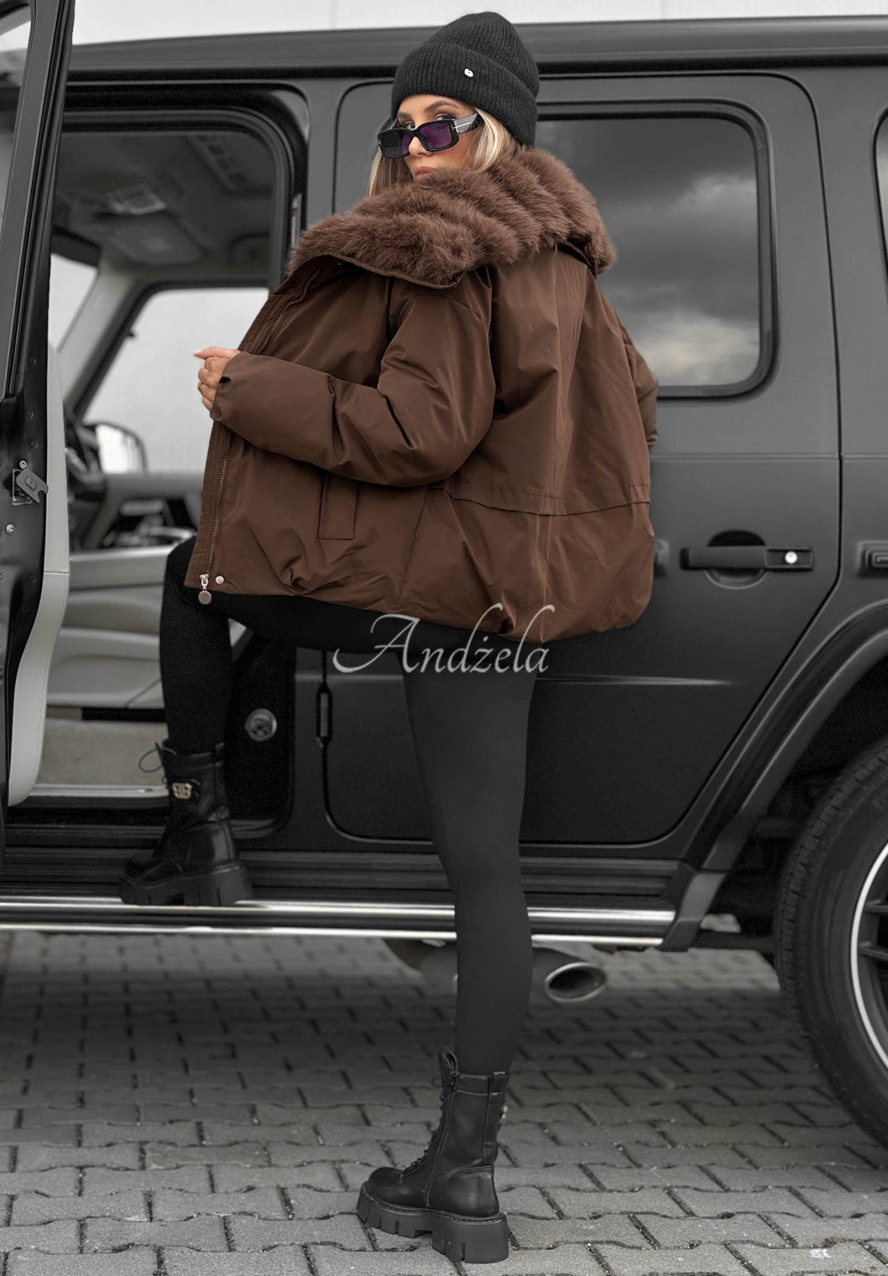 Bunda parka s kožušinou Pine Path čokoládová