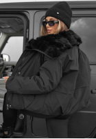 Bunda parka s kapucňou i futerkiem Pine Path čokoládová