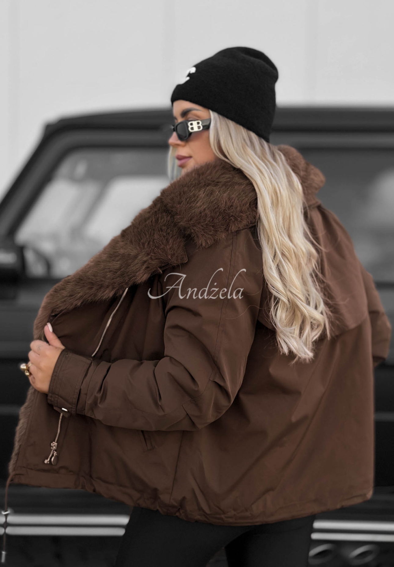 Bunda parka s kožušinou Far Enough čokoládová