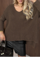 Asymetryczny Sveter oversize Amber Knit Mokka