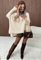 Asymetryczny Sveter oversize Amber Knit Mokka