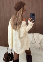 Asymetryczny Sveter oversize Amber Knit Mokka