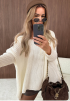 Asymetryczny Sveter oversize Amber Knit Mokka