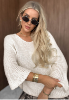 Sveter oversize z dekoltem Warm Affair čokoládový