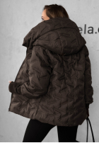 Prešívaná Bunda s kapucňou Autumn Edge ciemnoczekoladowa