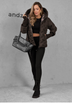 Prešívaná Bunda s kapucňou Autumn Edge ciemnoczekoladowa