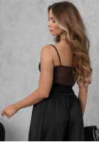 Krótki gorsetowy top na ramiączkach Night Romance čokoládový