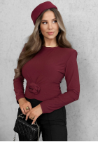 Blúzka longsleeve z różą One Second čierna