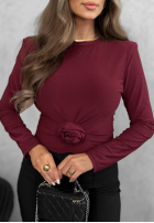 Blúzka longsleeve z różą One Second čierna