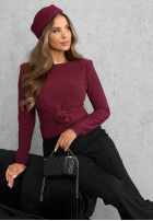 Blúzka longsleeve z różą One Second čierna