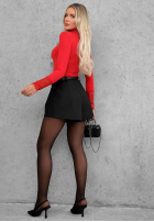 Body longsleeve z półgolfem i koronką October Kiss čierne