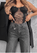 Nohavice džínosové straight Bad Babe tmavomodré